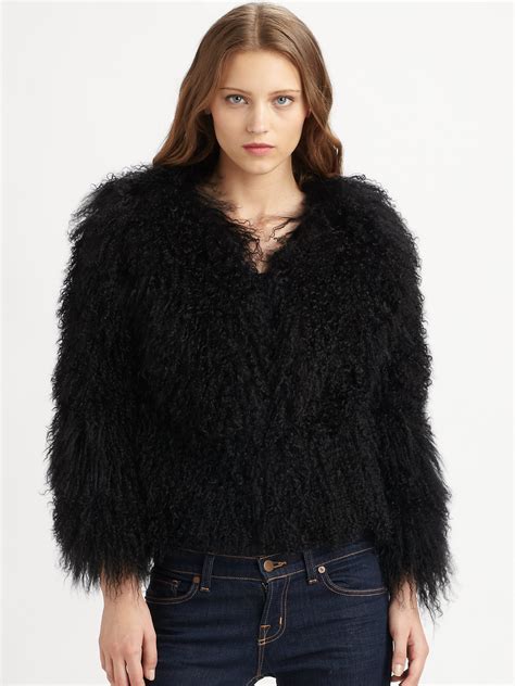 michael kors white and black fur jacket|michael kors black winter coat.